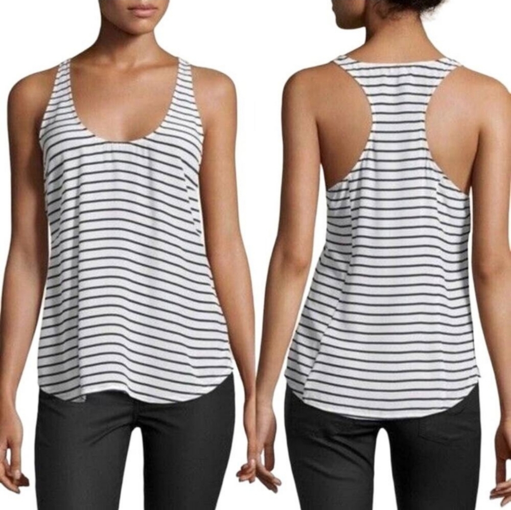 JOIE 100% Silk Striped Racerback Top